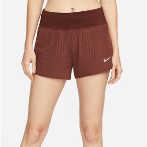 NIKE Women’s Sz L Shorts DRI-FIT Eclipse Love Swoosh Running Brown DM7381-273.